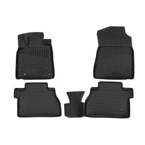 Toyota Tundra Floor Mats - Omac - Rubber TPE 4 Pcs - Black - 2014-2021